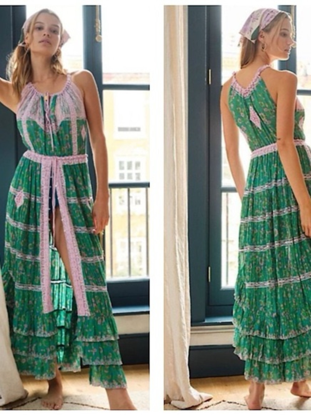 Free People Dolly Printed Maxi Bodysuit Dress